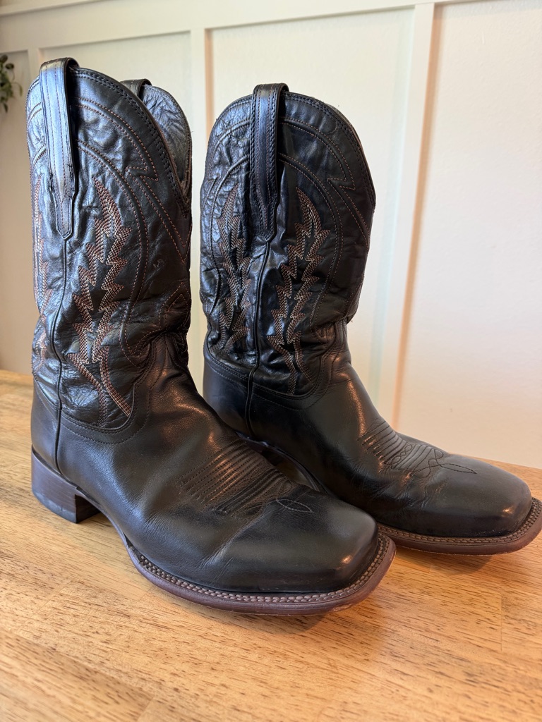 Tecovas Men's Black Leather Western Cowboy Boots